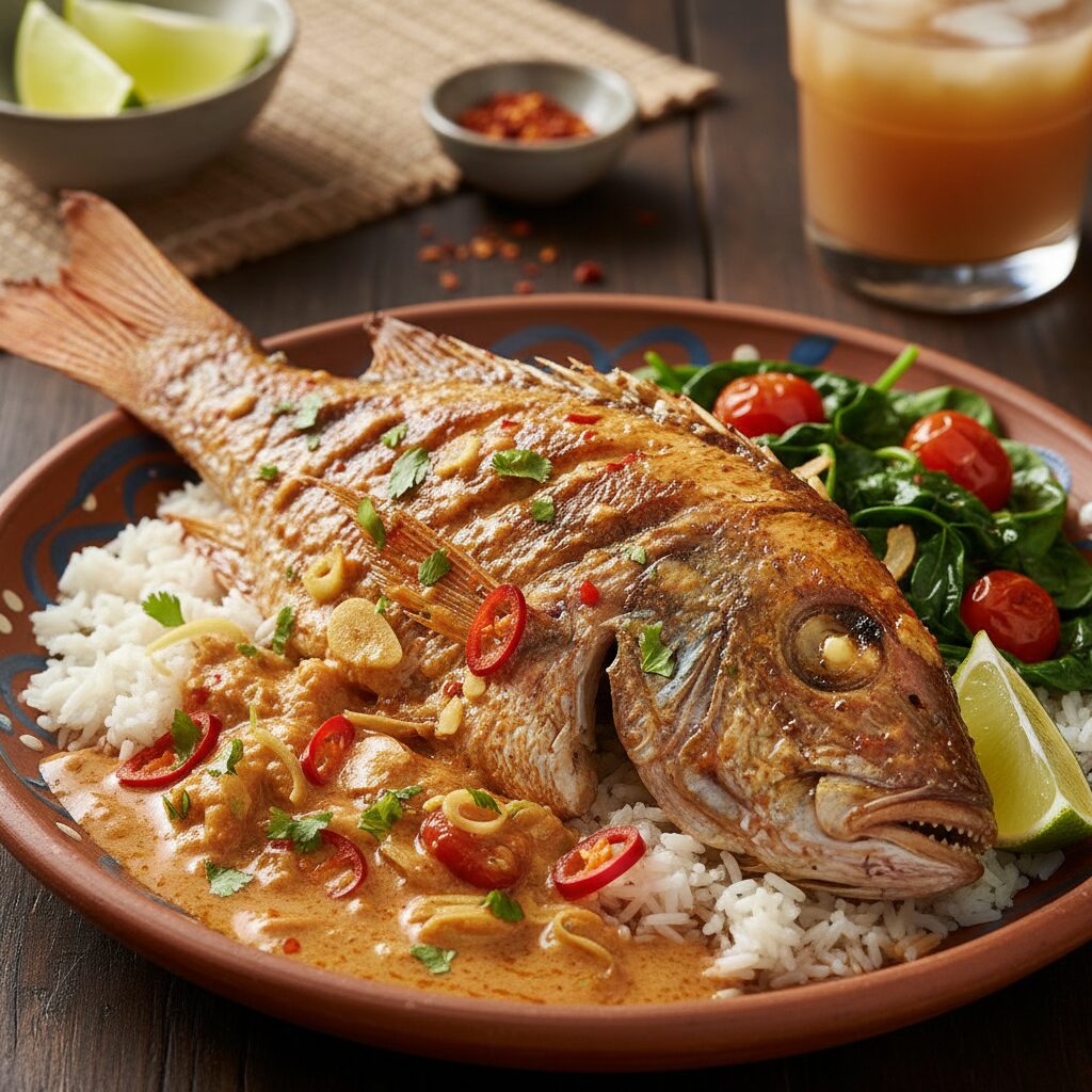 découvrez la recette traditionnelle de samaki wa kupaka, un délicieux poisson grillé à la tanzanienne, mariné dans une sauce coco épicée pour un goût authentique et savoureux.