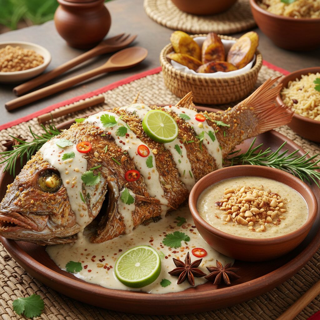 découvrez la recette traditionnelle tanzanienne de samaki wa kupaka, un délicieux poisson grillé mariné dans une sauce crémeuse aux épices locales. parfait pour un repas authentique et savoureux.