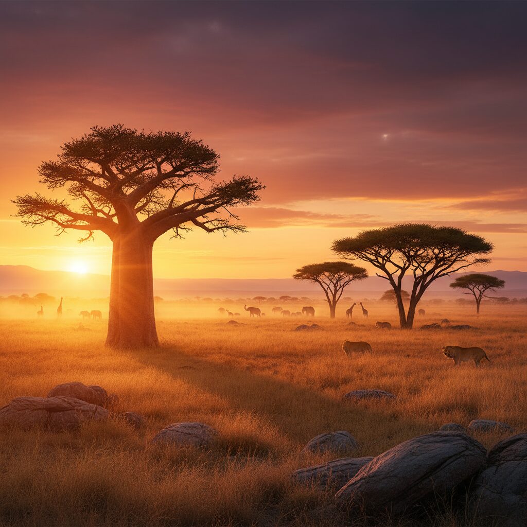 explorez la savane tanzanienne et découvrez sa végétation emblématique, des vastes herbes dorées aux majestueux acacias, pour une immersion unique au cœur de la nature africaine.