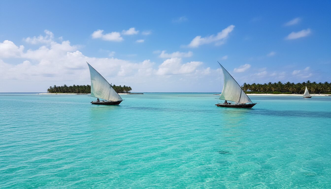 découvrez les excursions en dhow traditionnel autour des magnifiques îles de zanzibar, profitez d'une balade authentique au rythme des voiles et explorez des paysages paradisiaques entre mer et ciel.