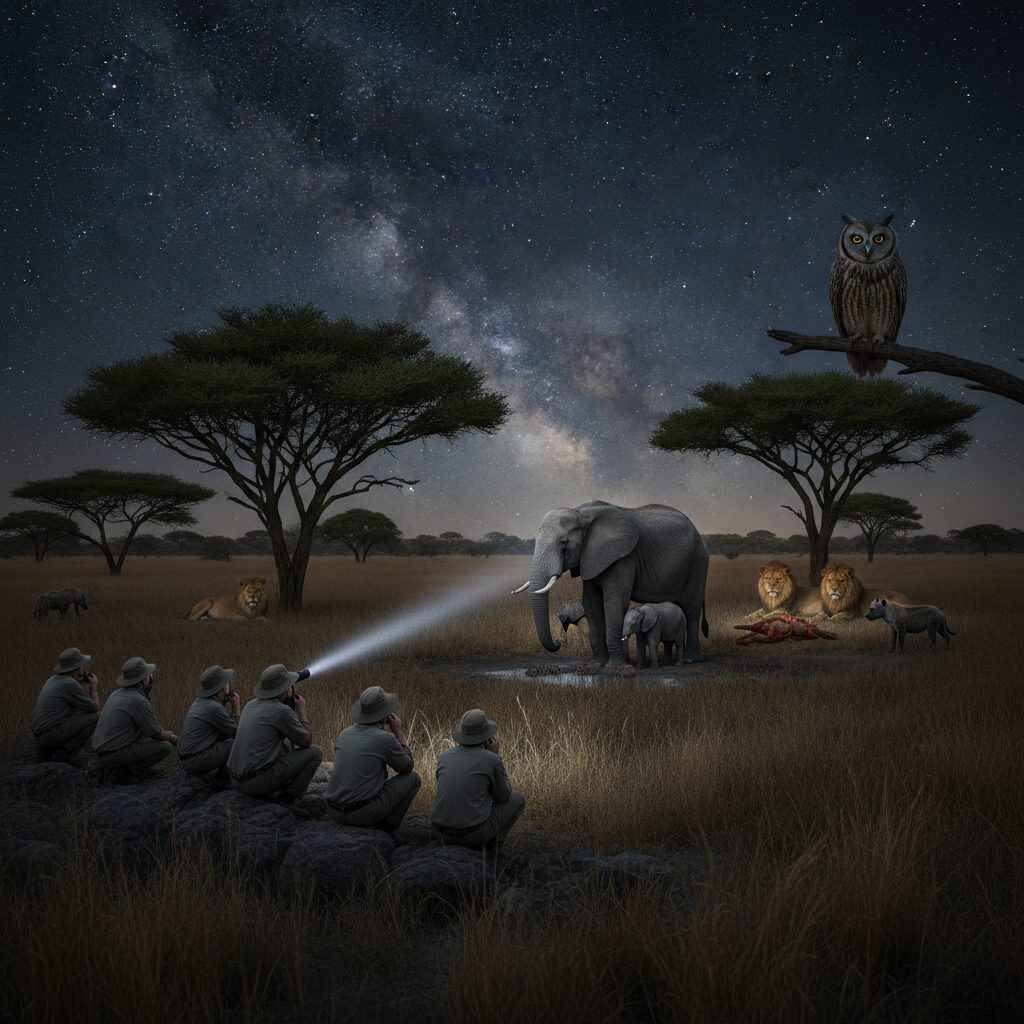 découvrez l'observation de la faune nocturne dans les réserves naturelles de tanzanie, une expérience unique pour admirer les animaux sauvages dans leur habitat naturel à la tombée de la nuit.