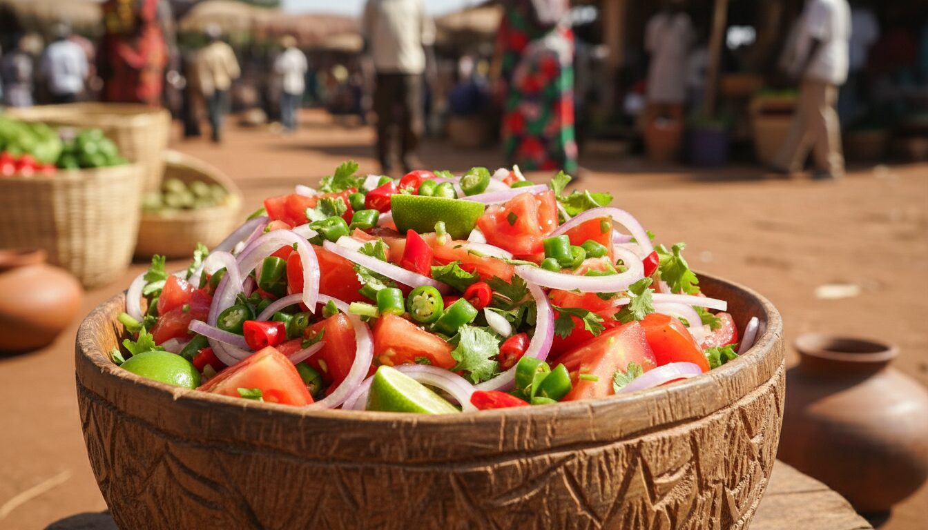 découvrez notre recette facile de kachumbari, une salade fraîche et épicée originaire de tanzanie, parfaite pour accompagner vos plats ou pour une entrée légère et savoureuse.