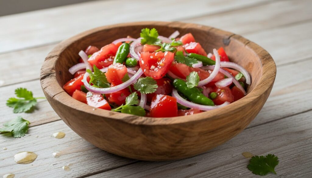 découvrez une recette facile de kachumbari, la salade fraîche et épicée typique de tanzanie, idéale pour accompagner vos plats et apporter une touche de saveur exotique.