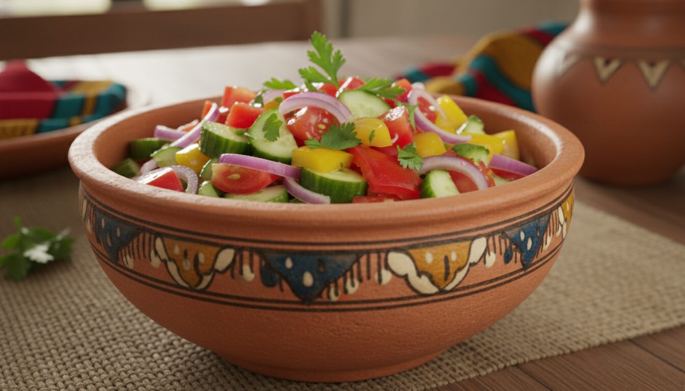 découvrez une recette facile de kachumbari, une salade fraîche et épicée typique de tanzanie, idéale pour accompagner vos repas estivaux.