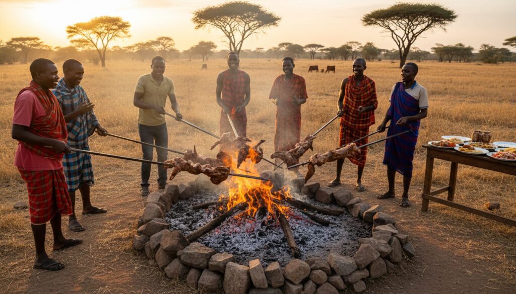 découvrez la recette traditionnelle de nyama choma, la viande grillée tanzanienne savoureuse et authentique, parfaite pour vos repas conviviaux.
