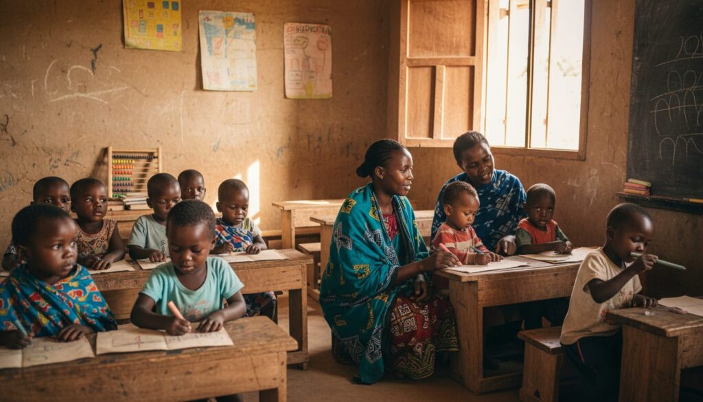 plongez dans une immersion d'un mois dans les écoles de tanzanie où des enfants de 2 ans font leurs premiers pas dans l'écriture, découvrant un univers éducatif unique et inspirant.