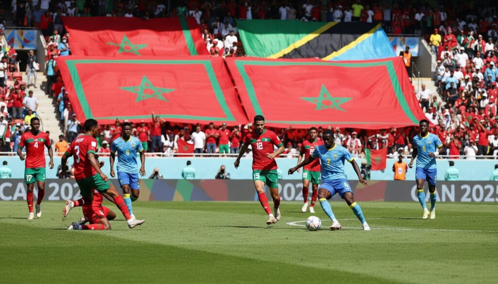 suivez le match maroc vs tanzanie de la can 2025 à 17h en direct sur bein sports 1 et découvrez les compositions des équipes.