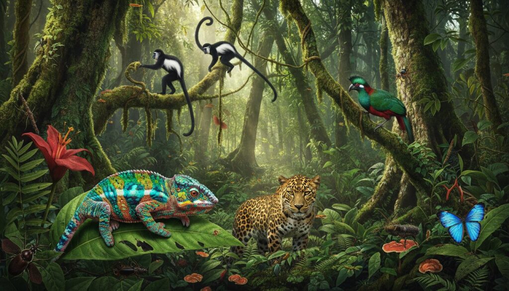 explorez la diversité fascinante de la faune des forêts tropicales tanzaniennes et découvrez des espèces uniques dans leur habitat naturel.