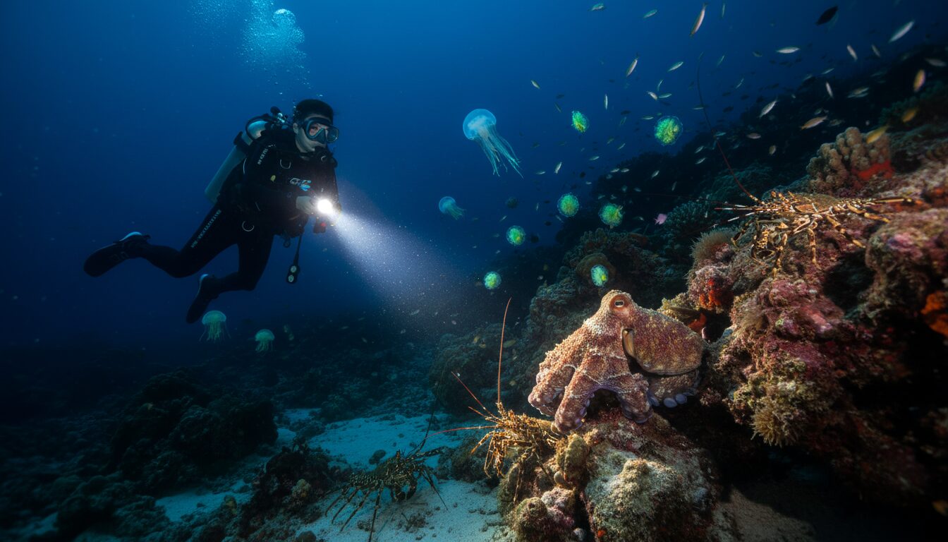 explorez la plongée nocturne en tanzanie et découvrez les espèces marines qui s'animent une fois la nuit tombée pour une aventure sous-marine unique et fascinante.