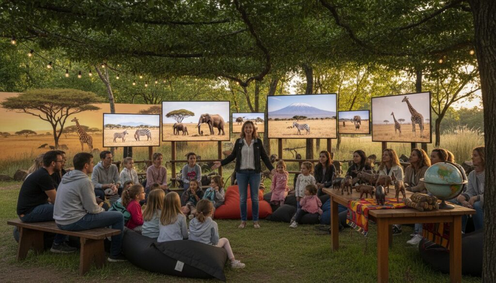 découvrez les merveilles de la tanzanie à travers le récit passionnant de delphine santelli lors de son intervention à la lande aux loisirs au creusot.