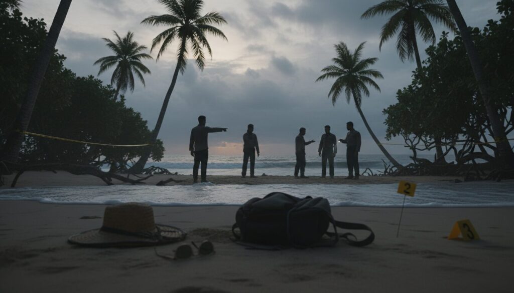 enquête en cours à bali après la découverte macabre d'un touriste ukrainien démembré sur une plage. six suspects activement recherchés.